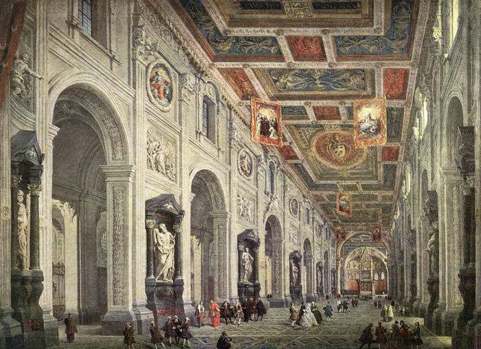 PANNINI, Giovanni Paolo Interior of the San Giovanni in Laterano in Rome